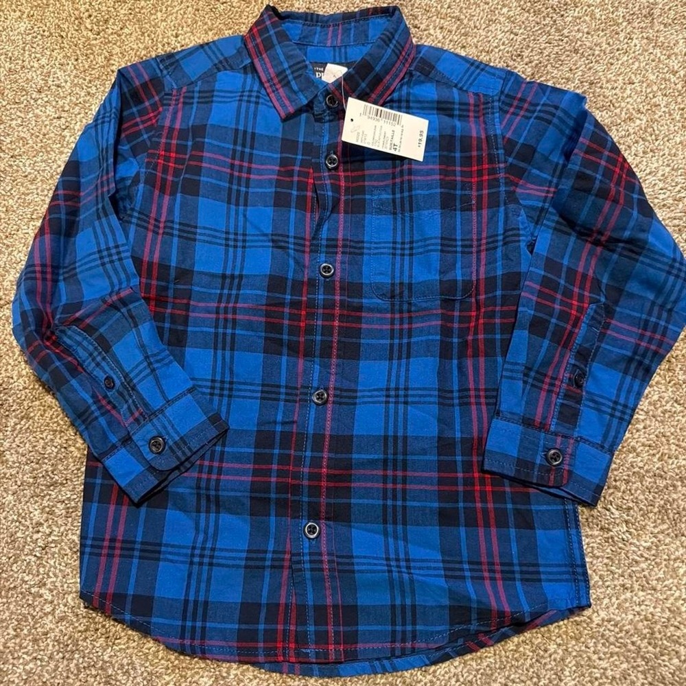 The Children's Place plaid button-up shirt size 4T new with tags